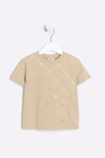 River Island Natural Boys Print T-Shirt