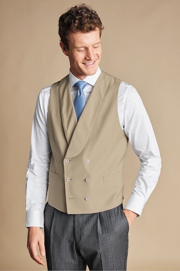 Charles Tyrwhitt Gold Adjustable Fit Morning V2 Suit: Waistcoat