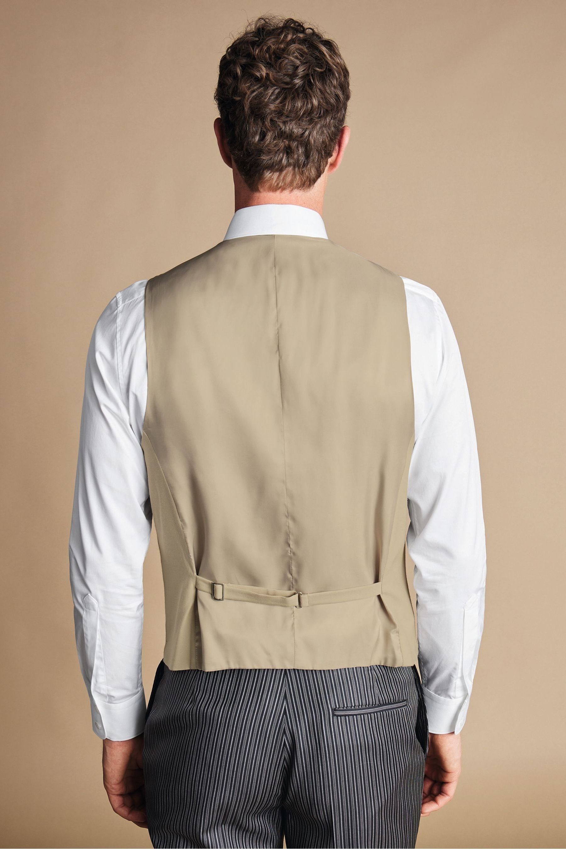 Charles Tyrwhitt Gold Adjustable Fit Morning V2 Suit Waistcoat