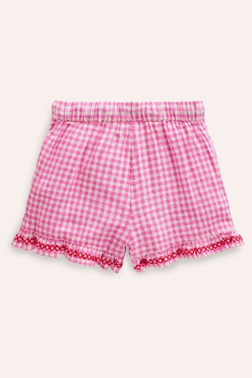 Boden Pink Frill Hem Woven Shorts