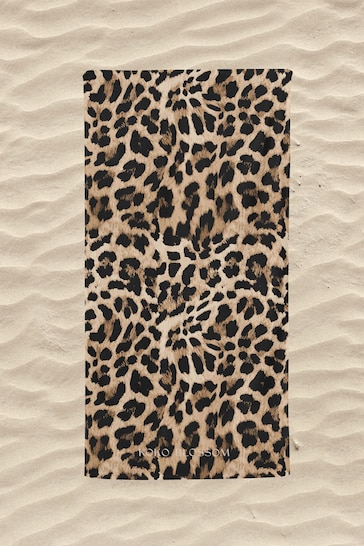 Personalised Leopard Print Beach Towel by Koko Blossom