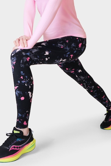 Sweaty Betty Black Scattered Texture Print Full Length Aerial Core Workout Leggings