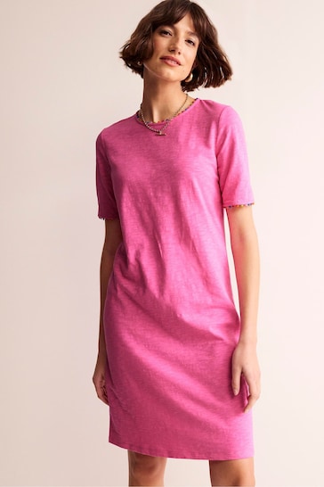 Boden Pink Ali Pom Sleeve Dress