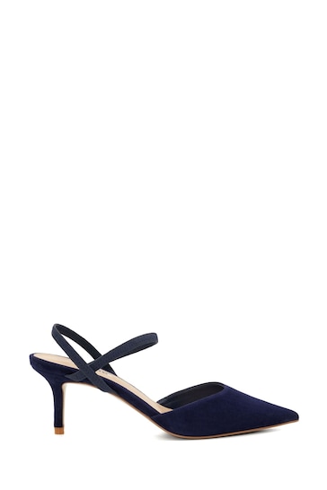 Dune London Blue Wide Fit Classical Elasticated Open Courts
