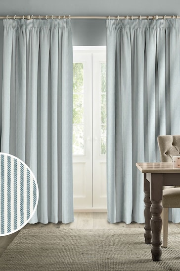 Sophie Allport Blue Stamford Stripe Made to Measure Curtains
