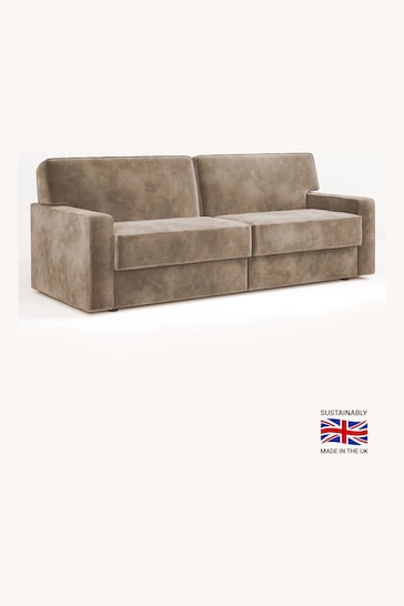 Jay-Be Luxe Velvet Mink Brown Linea 4 Seater Sofa Bed