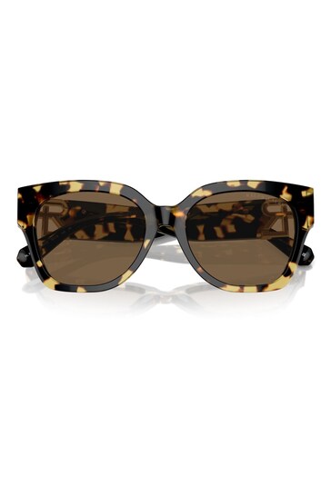 Ralph Lauren The Oversized Ricky Rl8221 Butterfly Brown Sunglasses