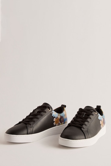 Ted Baker Black Aleeson Floral Printed Cupsole Trainers