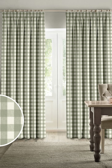 Sophie Allport Green Gingham Made to Measure Curtains