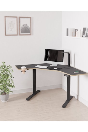 Koble Black Gino Corner Height Adjustable Desk