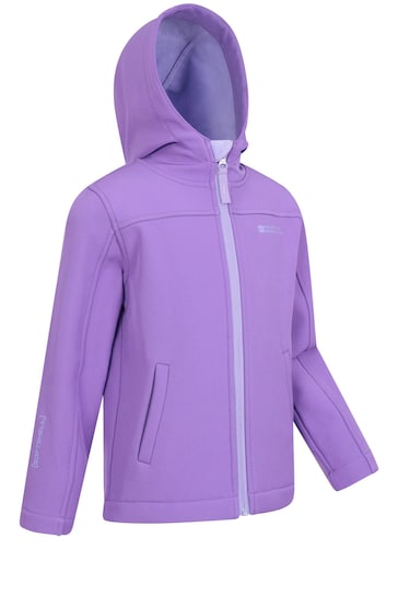Mountain Warehouse Purple Chrome Exodus Kids Water Resistant Softshell Jacket