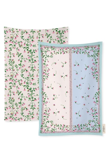 Cath Kidston Twin Flowers Tea Towels Set Of 4