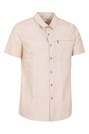 Mountain Warehouse Yellow Mens Coconut Slub Texture Cotton Shirt