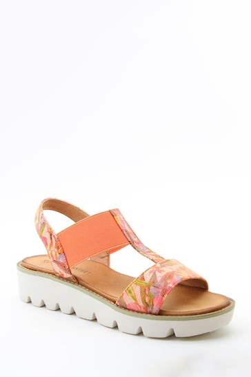 Heavenly Feet Floral Orange Ritz Litesoles Sandals