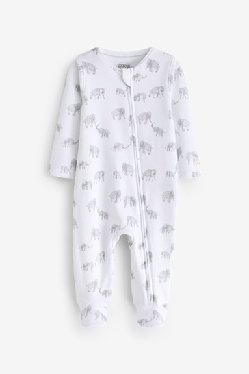 Mamas & Papas Elephant Print Sleepsuit