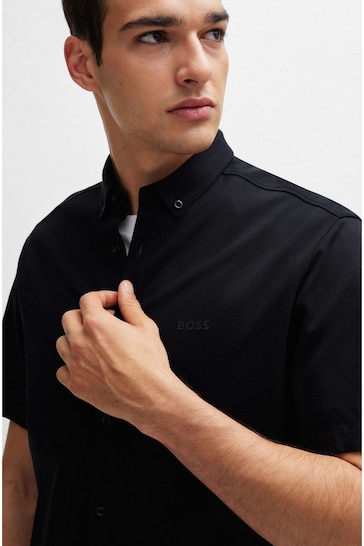 BOSS Black Regular-Fit Shirt in Cotton Piqué Jersey