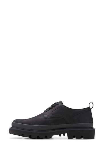 Clarks Black Nubuck Badell Lace Shoes