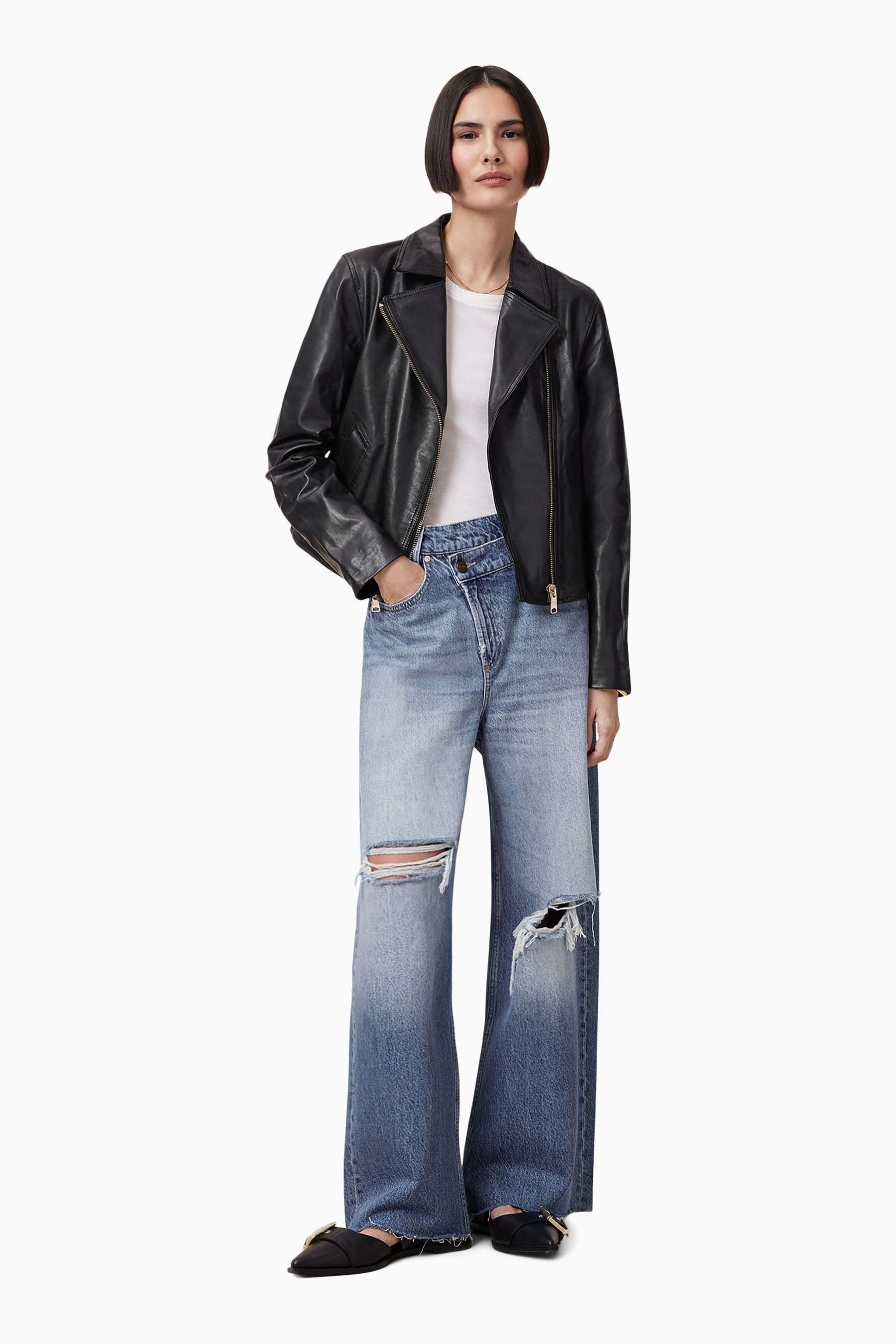 Vela leather jacket store