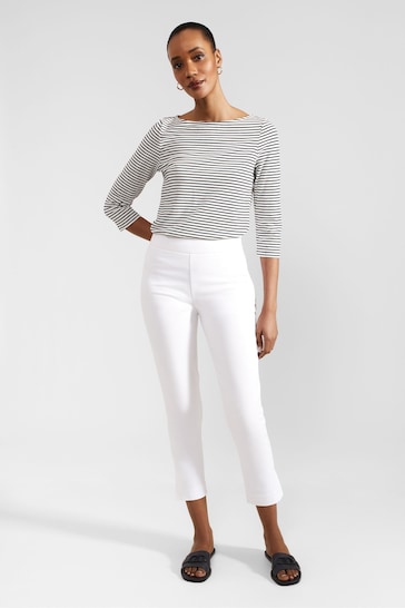 Hobbs White Capri Giselle Trousers