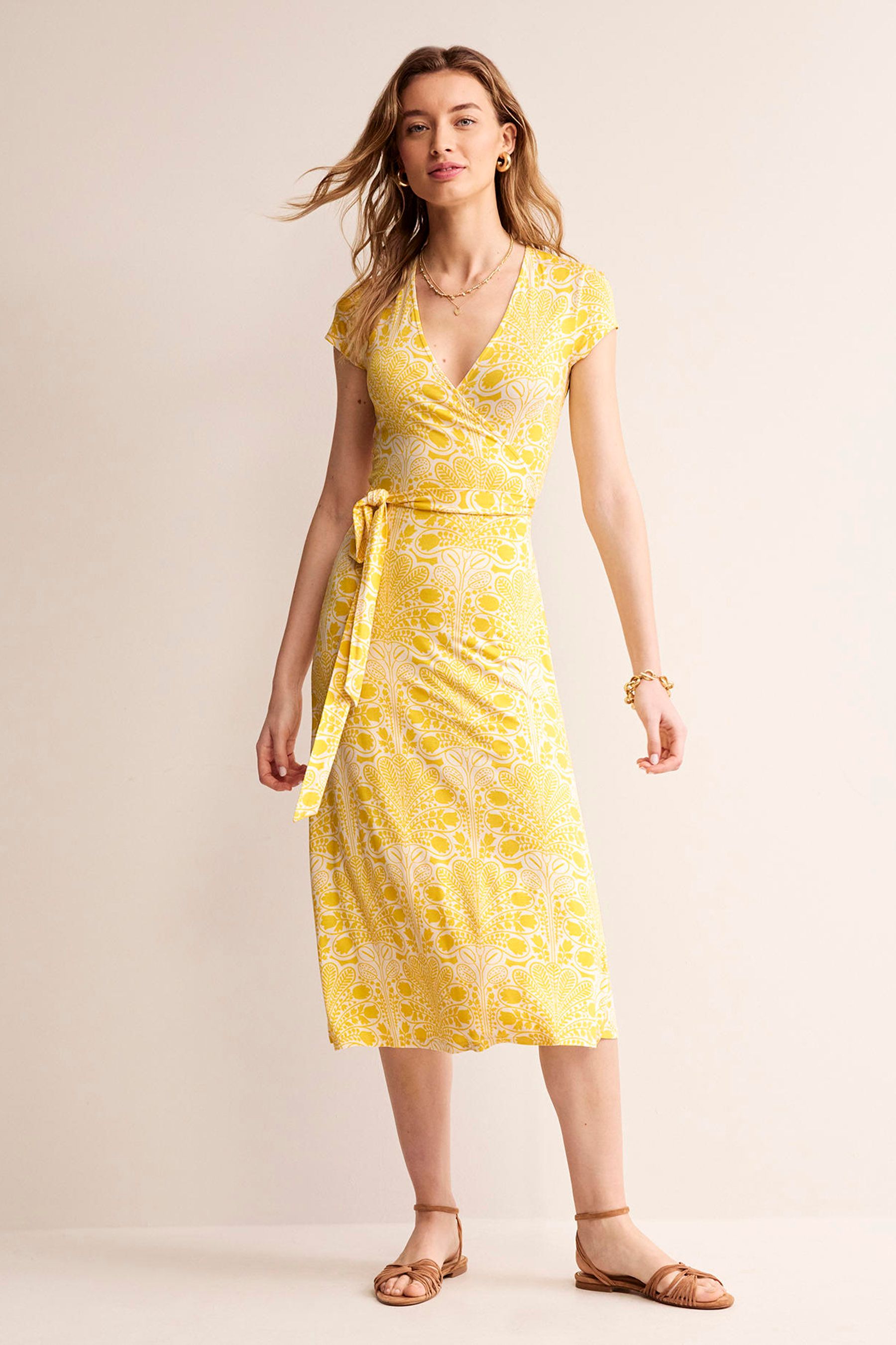 Next yellow wrap dress best sale