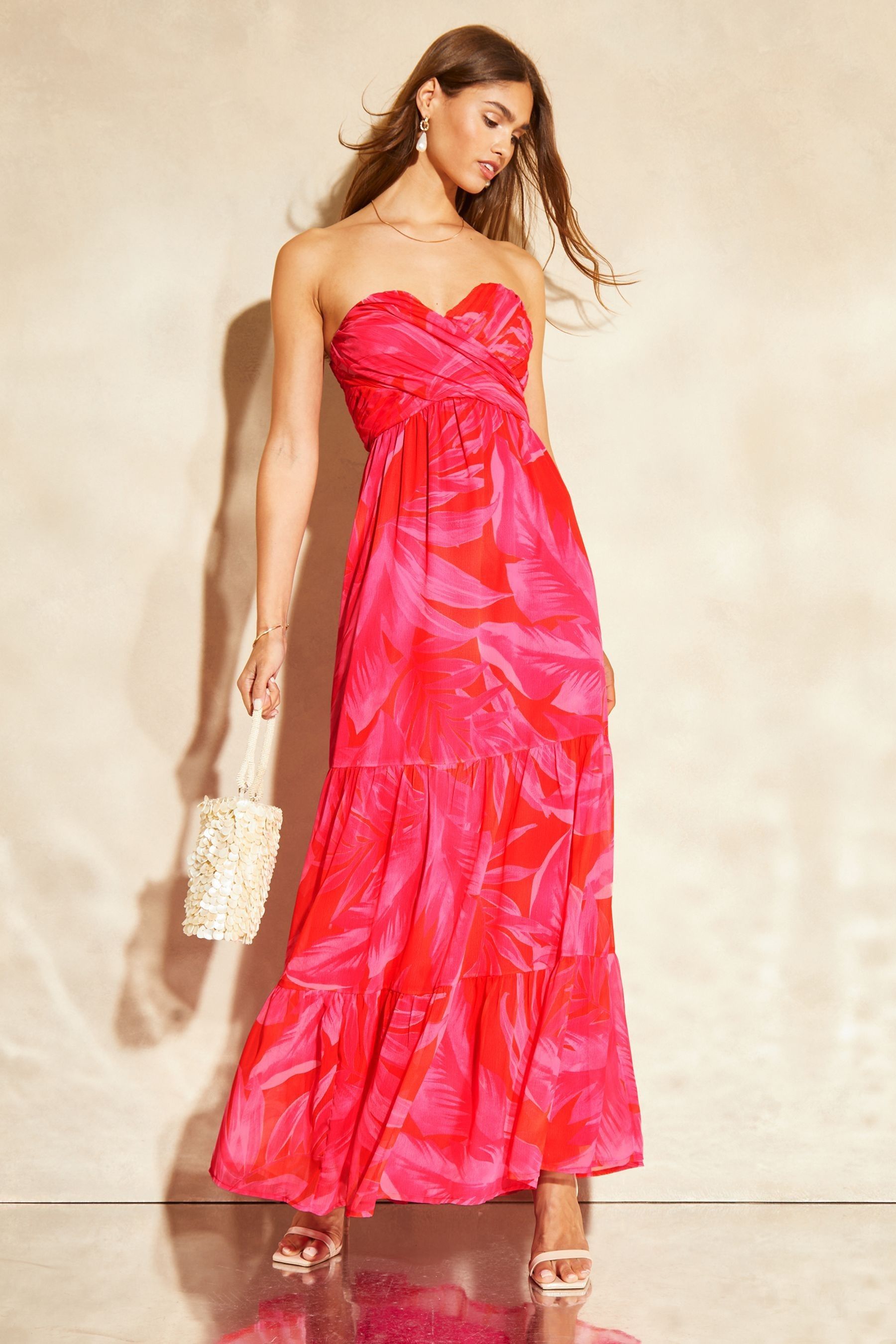 Chiffon bandeau maxi dress online