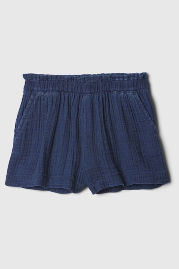 Gap Dark Blue Crinkle Cotton Pull On Shorts (12mths-5yrs)