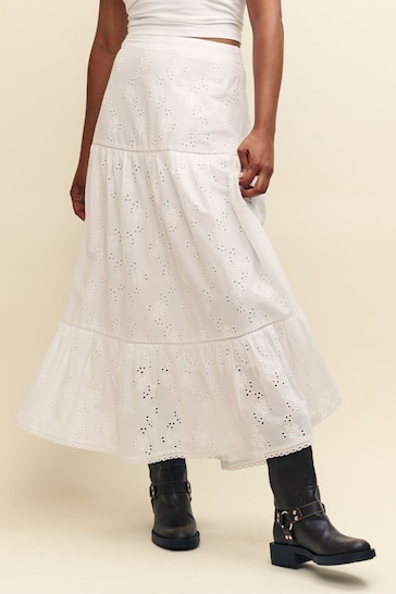 Nobodys Child Summer White Midi Skirt