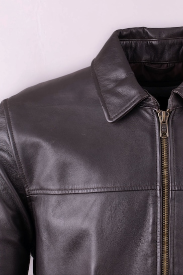 Lakeland Leather Brown Renwick Collared Leather Jacket