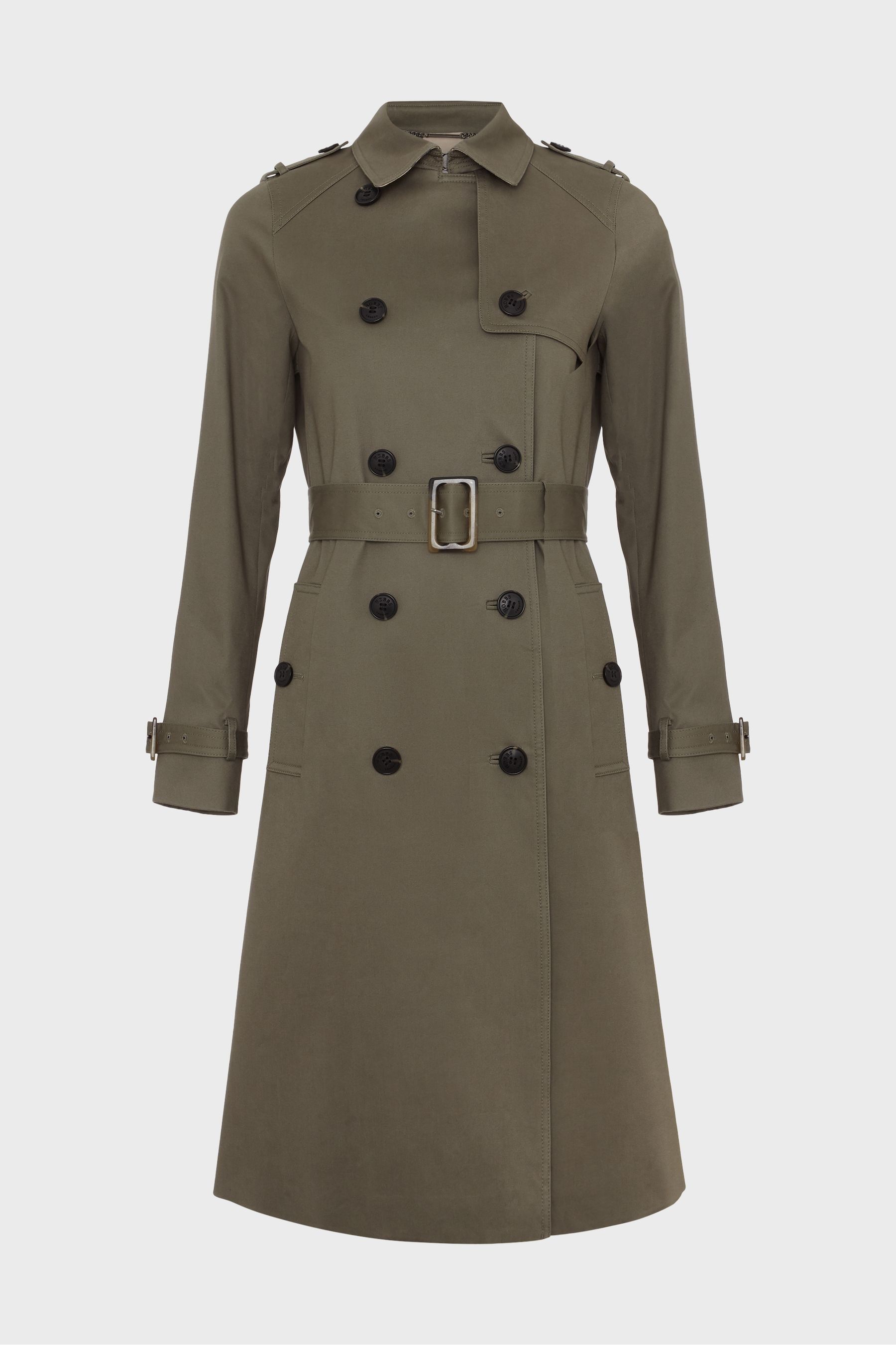 Buy Hobbs Olive Green Petite Lisa Trench Jacket from the Next UK online shop