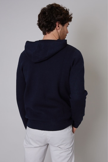 Threadbare Blue Luxe Knitted Pullover Hoodie