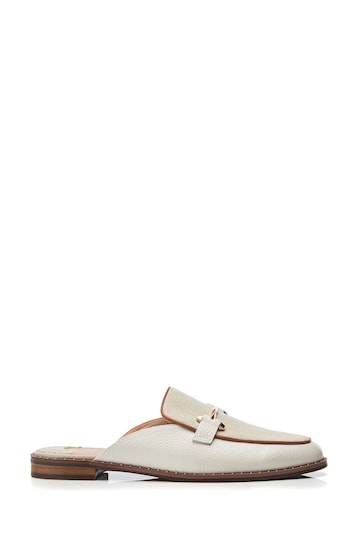 Moda in Pelle Ellajean Mule Slip On White Shoes With Trim