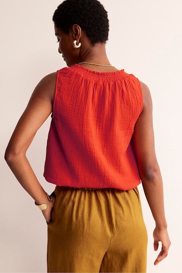 Boden Orange Georgia Double Cloth Top