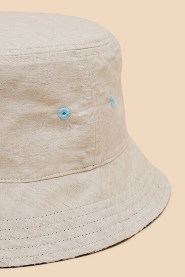 White Stuff Blue Reversible Bucket Hat