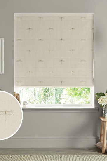 Sophie Allport Neutral Gold Vector Dragonfly Made to Measure Roman Blinds