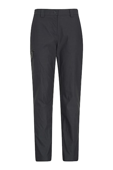 Mountain Warehouse Black Womens Hiker Lightweight Stretch UV Protect Walking Trousers