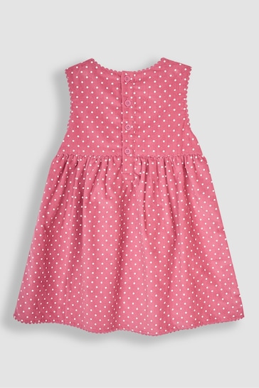 JoJo Maman Bébé Rose Pink Hedgehog Applique Cord Dress