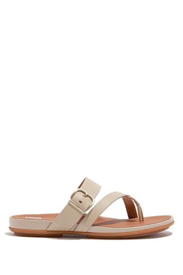 FitFlop Cream Gracie Buckle Toe Post Sandals