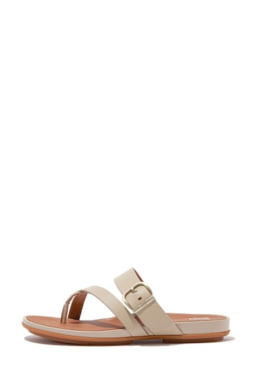 FitFlop Cream Gracie Buckle Toe Post Sandals