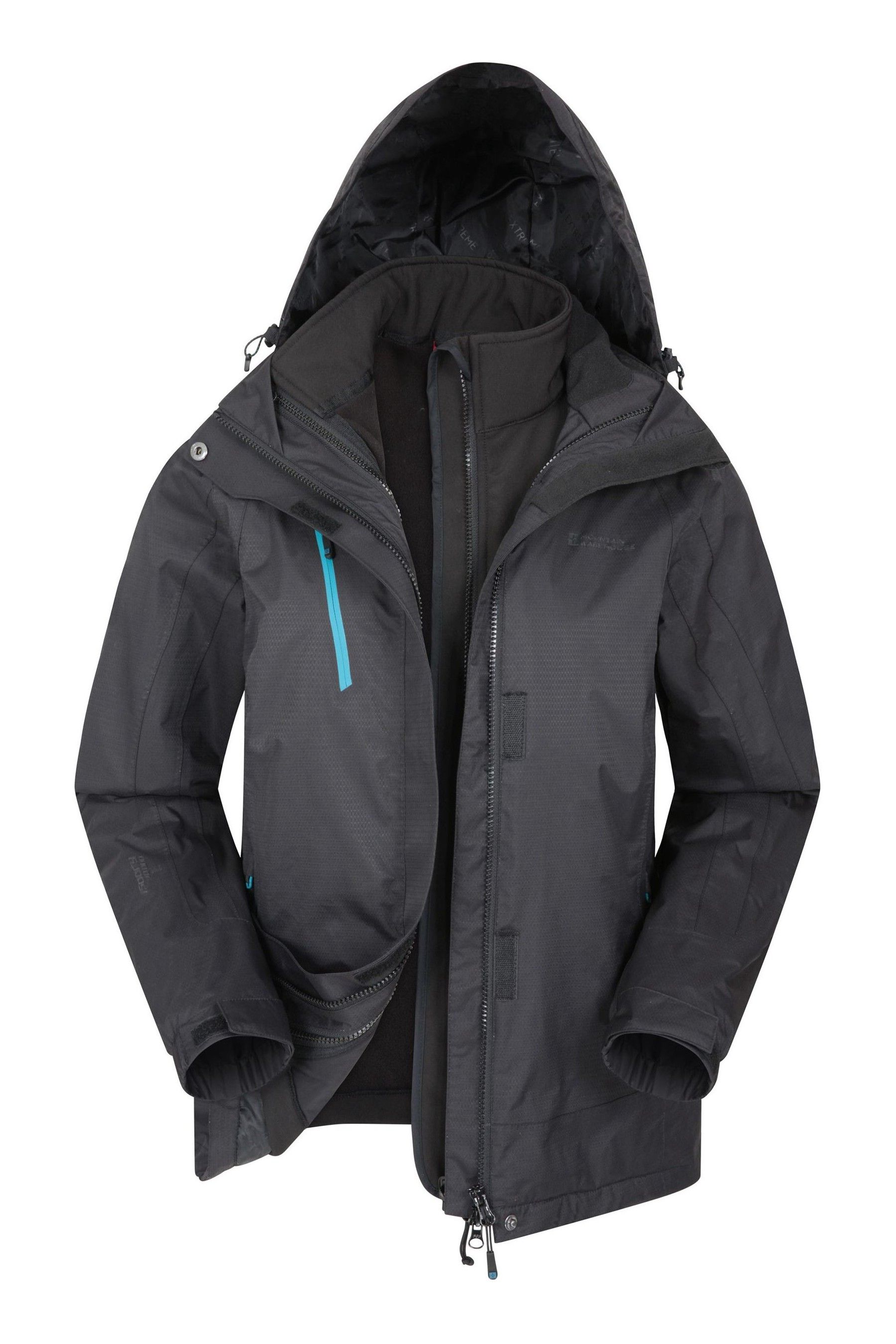 Buy Mountain Warehouse Black Bracken Extreme Womens 3 in 1 Waterproof Jacket from the Next UK online shop