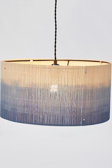 Oliver Bonas Blue Ena Ombre Bamboo Drum Lamp Shade