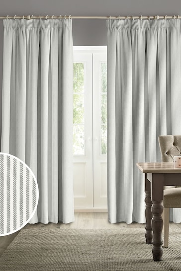 Sophie Allport Grey Stamford Stripe Made to Measure Curtains
