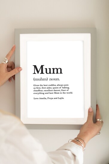 Jonnys Sister Mothers Day Grey Personalised Dictionary Print Frame