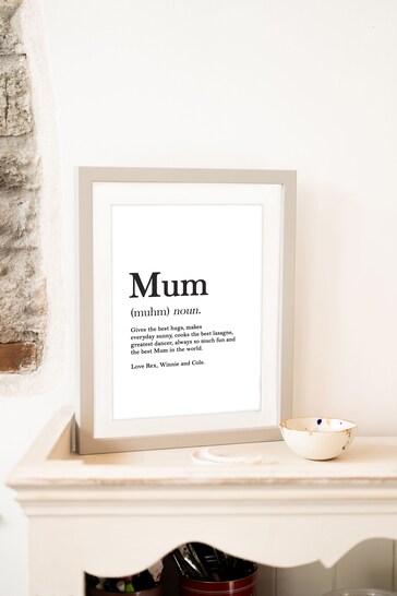 Jonnys Sister Mothers Day Grey Personalised Dictionary Print Frame