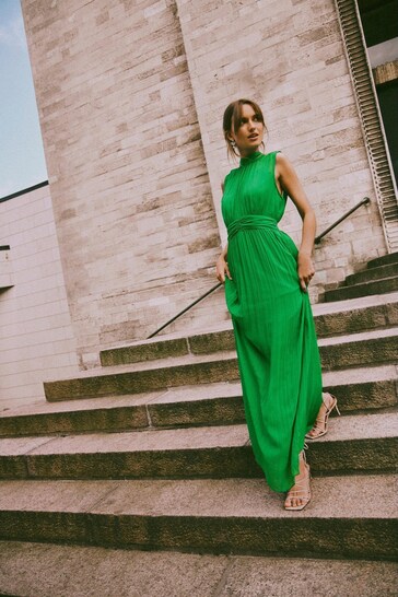 VILA Green Maxi Occasion Sleeveless Maxi Dress