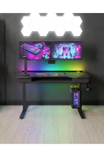 Koble Black Cyclone Carbon Fibre Height Adjustable Gaming Desk