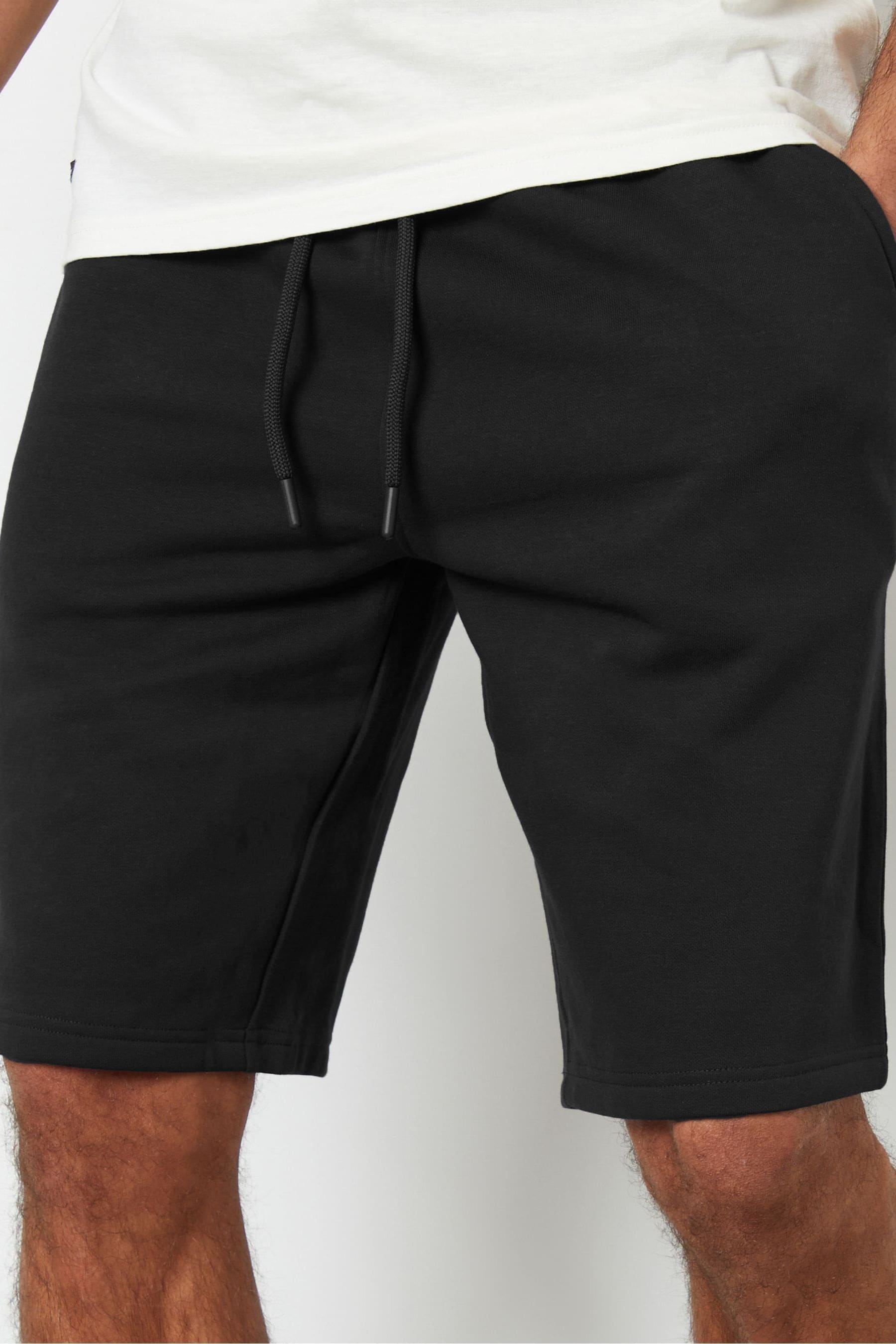 Buy Threadbare Black Knee Length Fleece Sweat Shorts from the Next UK online shop