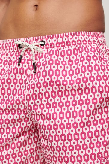 Superdry Pink Printed 15 Inch Recycled Swim Shorts