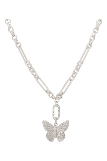 Bibi Bijoux Silver Tone Serene Wings Butterfly Necklace
