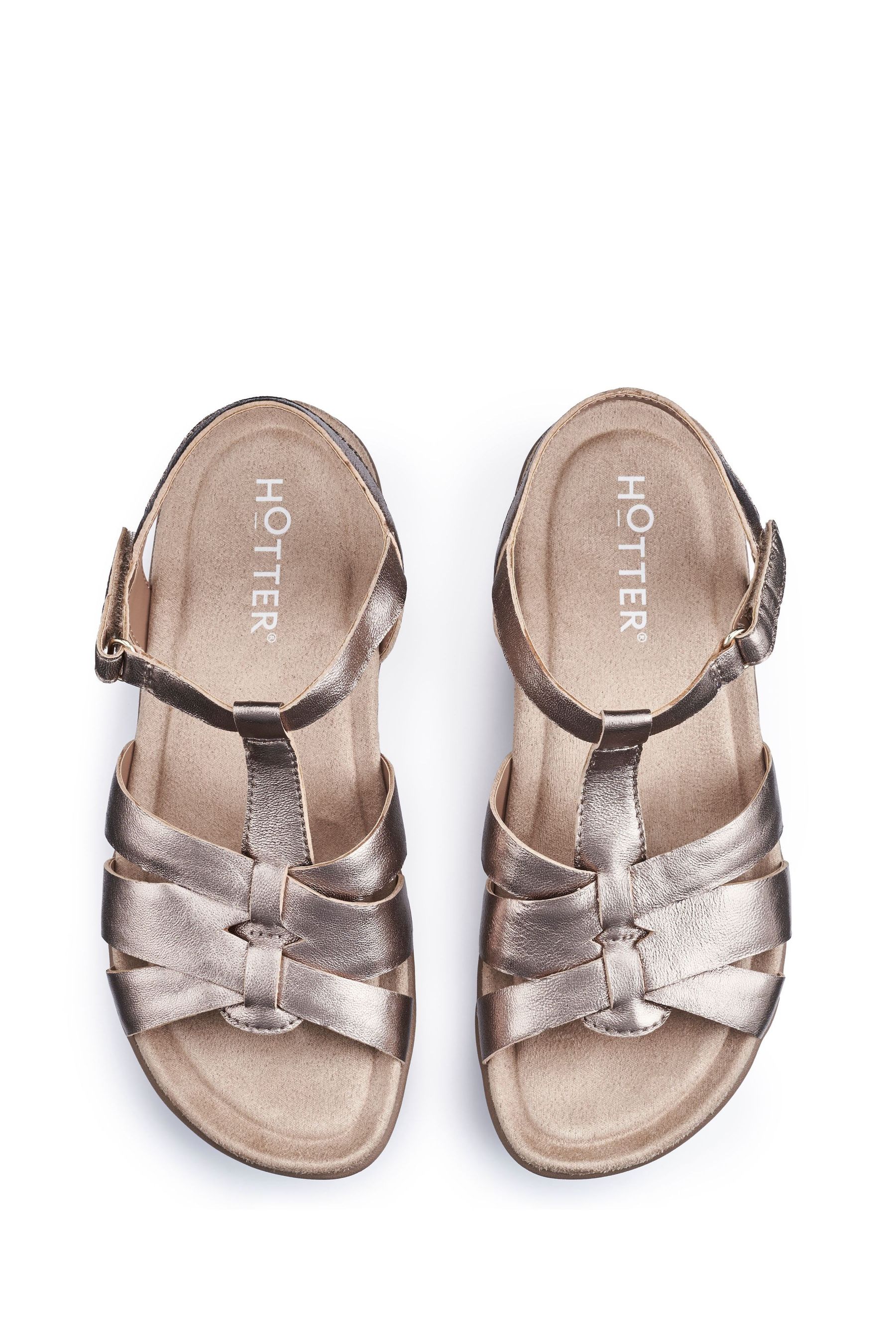Buy Hotter Silver Regular Fit Rainer Touch Fastening Wide Fit Sandals from the Next UK online shop
