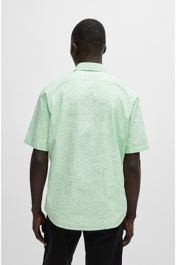 BOSS Green Regular-Fit Shirt In Printed Cotton Poplin